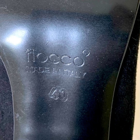 Stunning black suede stiletto shoes with large buckle of shiny rhinestones 40 10 - Picture 12 of 12